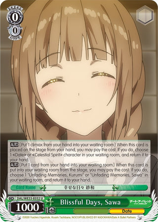 Blissful Days Sawa (33032) [DAL/WE33] - Weiss Schwarz Single