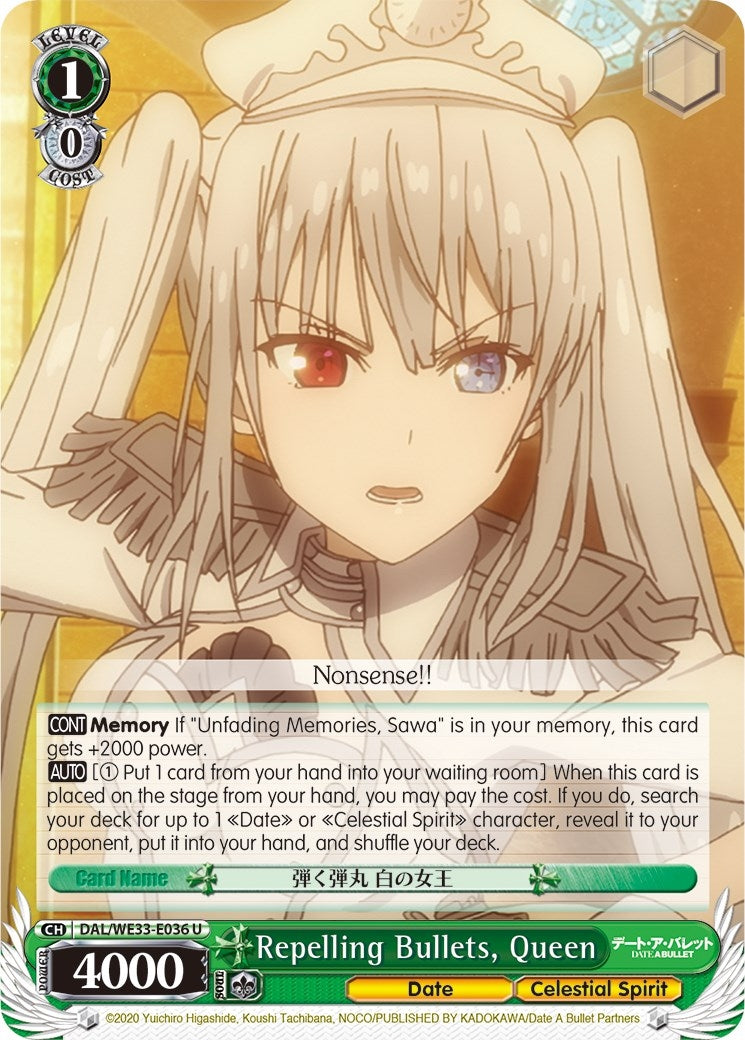 Repelling Bullets Queen (33036) [DAL/WE33] - Weiss Schwarz Single