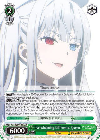 Overwhelming Difference Queen (Parallel Foil) (33046) [DAL/WE33] - Weiss Schwarz Single