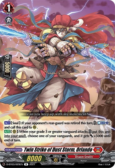 Twin Strike of Dust Storm Orlando (3029) [D-BT03] - Cardfight Vanguard Single