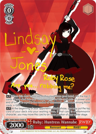 Ruby: Huntress Wannabe (SP) (304) [RWBY/WX03] - Weiss Schwarz Single