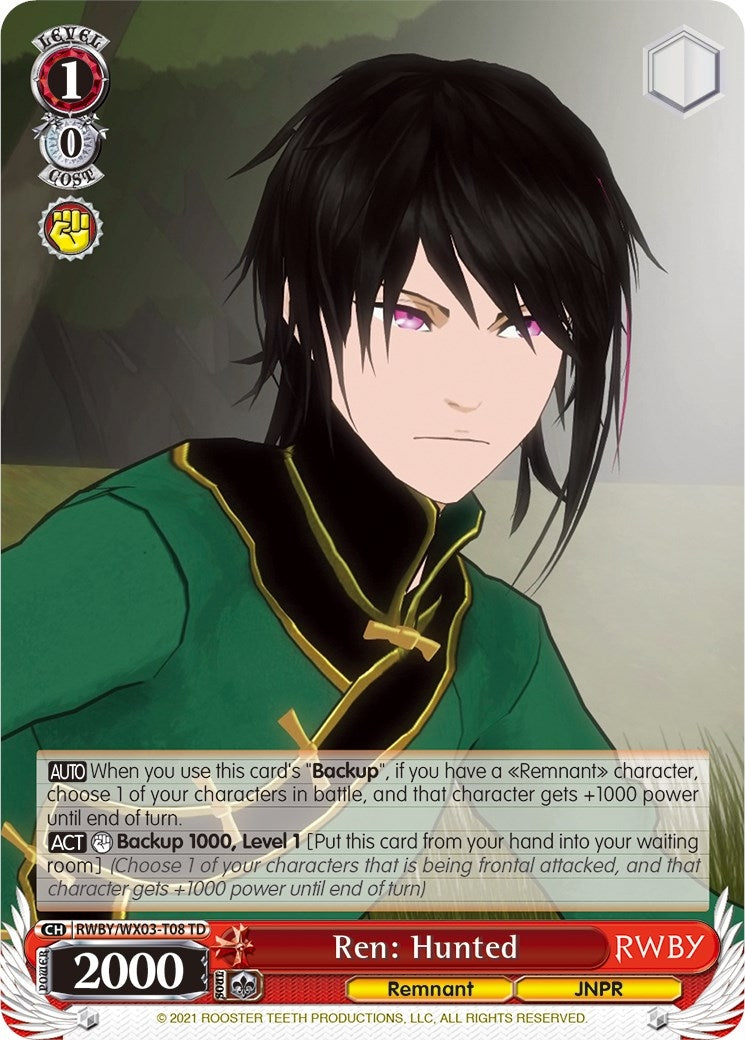 Ren: Hunted (308) [RWBY/WX03] - Weiss Schwarz Single