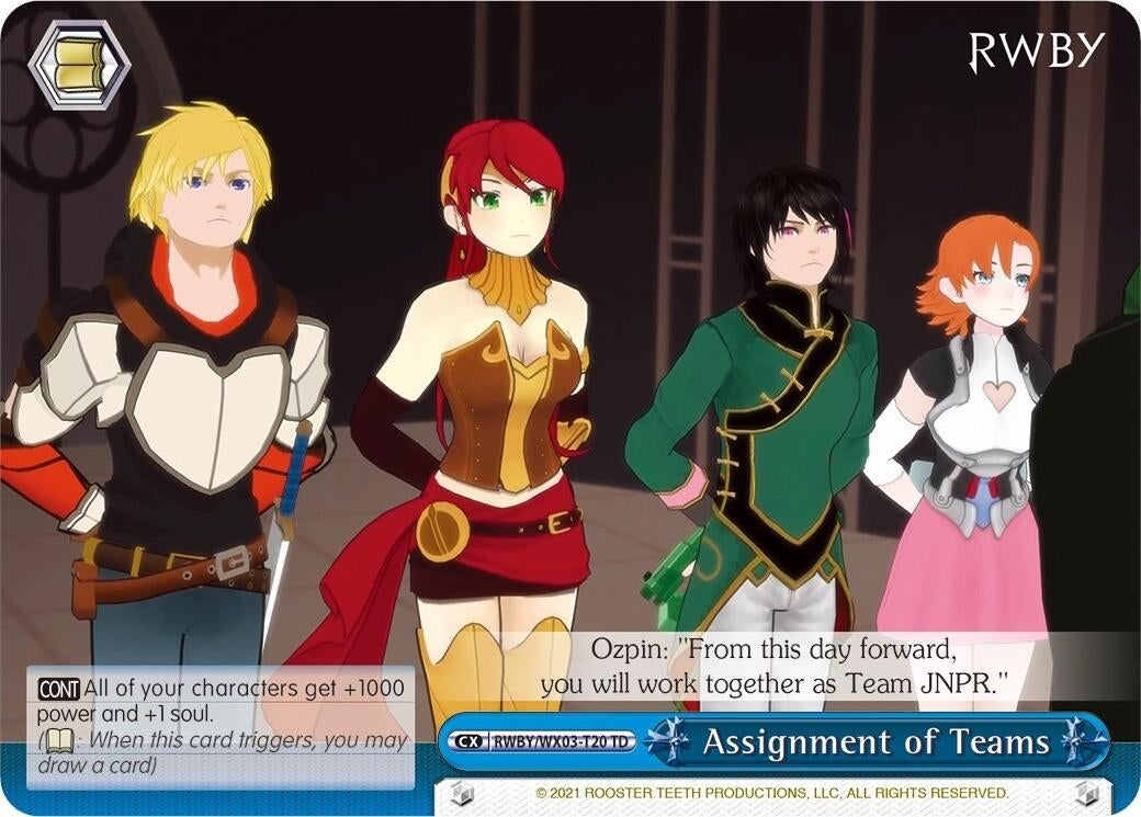 Assignment of Teams (320) [RWBY/WX03] - Weiss Schwarz Single