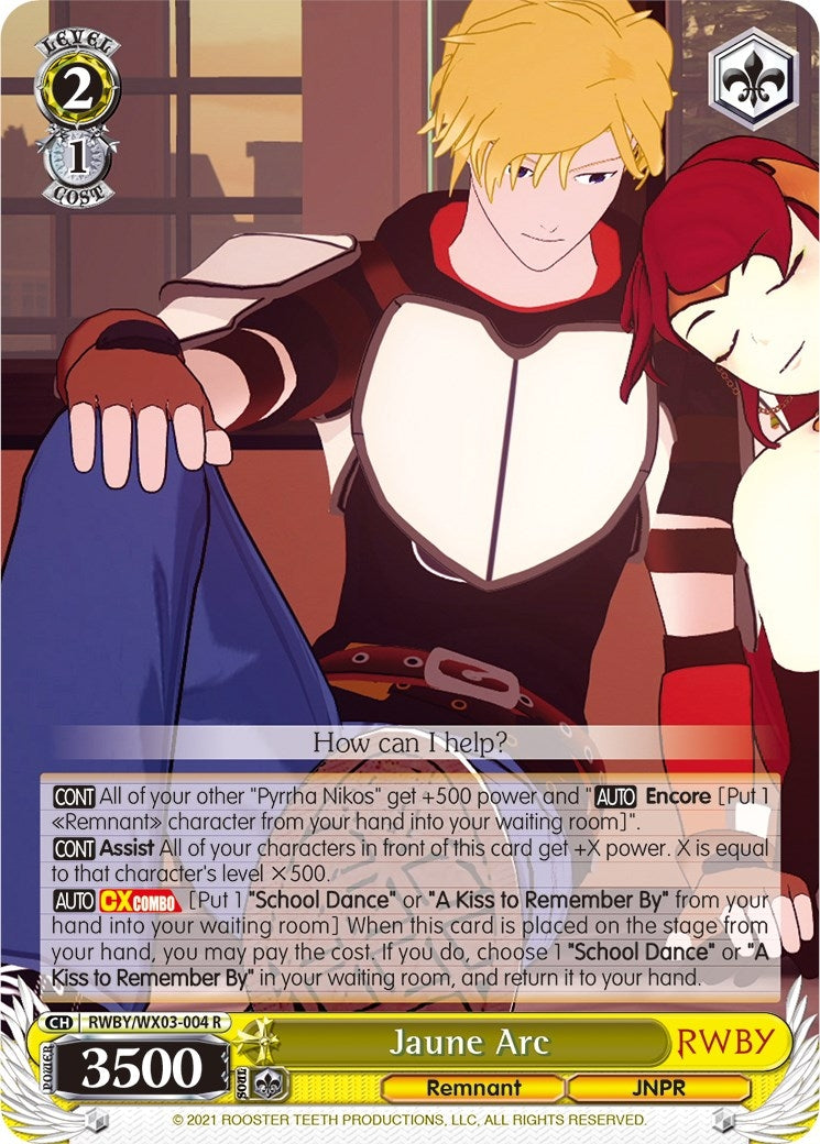 Jaune Arc (3004) [RWBY/WX03] - Weiss Schwarz Single