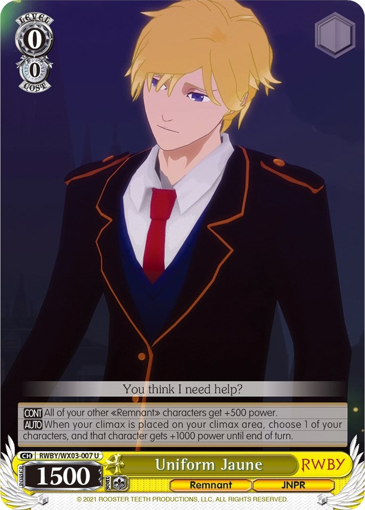 Uniform Jaune (3007) [RWBY/WX03] - Weiss Schwarz Single