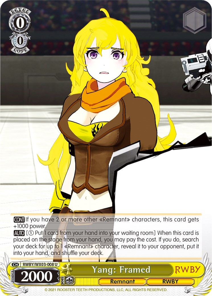 Yang: Framed (3008) [RWBY/WX03] - Weiss Schwarz Single