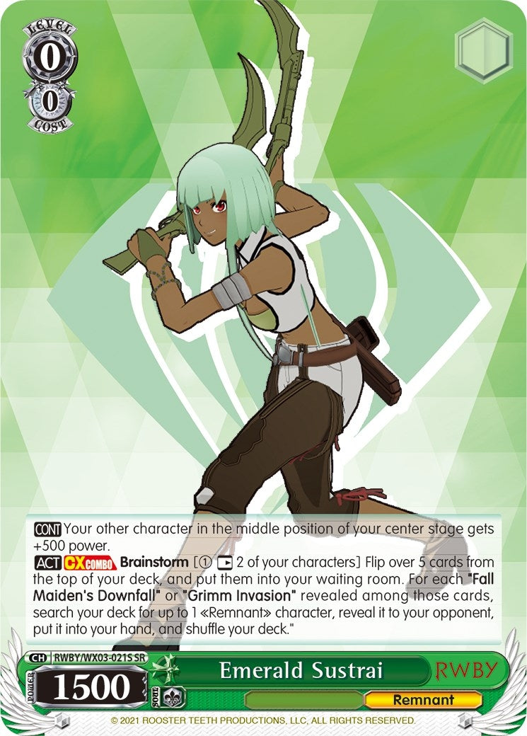 Emerald Sustrai (SR) (3021) [RWBY/WX03] - Weiss Schwarz Single