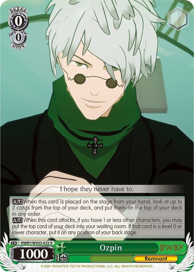 Ozpin (3022) [RWBY/WX03] - Weiss Schwarz Single
