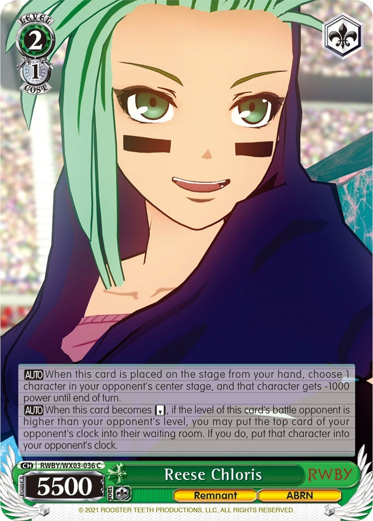 Reese Chloris (3036) [RWBY/WX03] - Weiss Schwarz Single