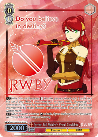 Pyrrha: Fall Maiden’s Vessel Candidate (SEC) (3041) [RWBY/WX03] - Weiss Schwarz Single