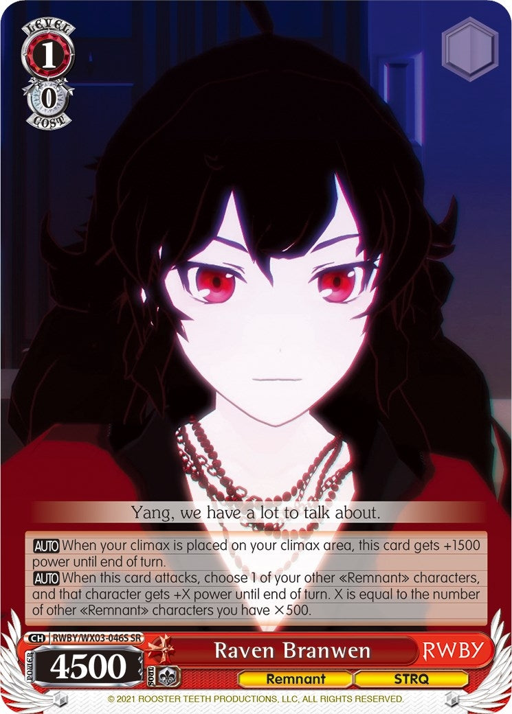 Raven Branwen (SR) (3046) [RWBY/WX03] - Weiss Schwarz Single