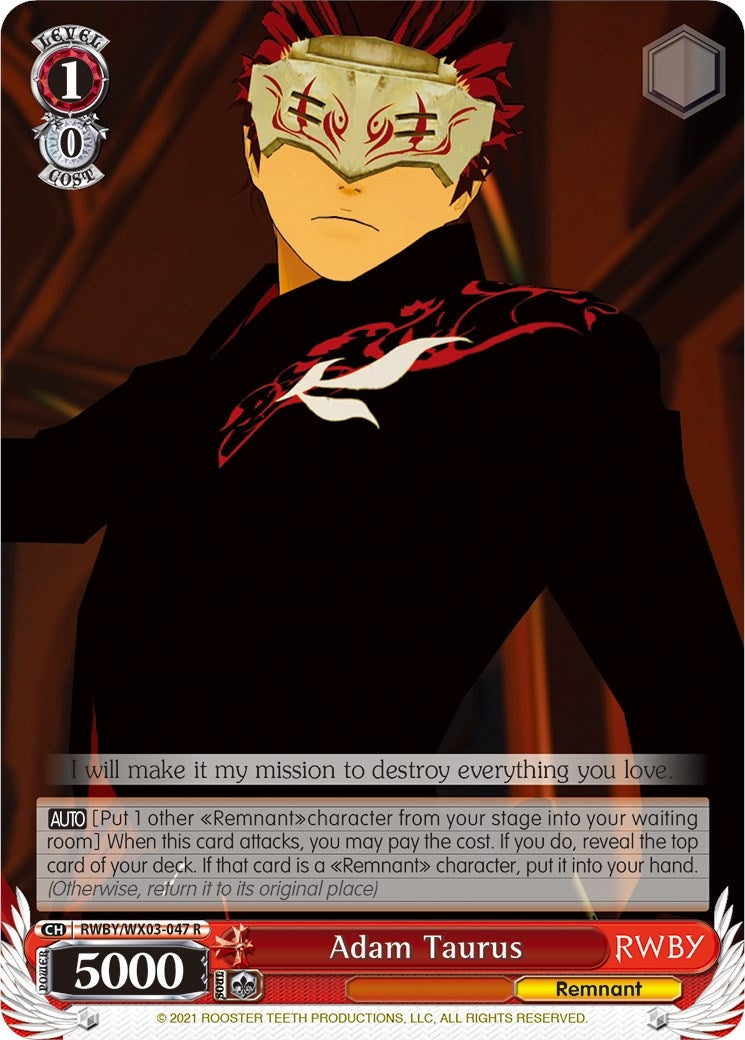 Adam Taurus (3047) [RWBY/WX03] - Weiss Schwarz Single