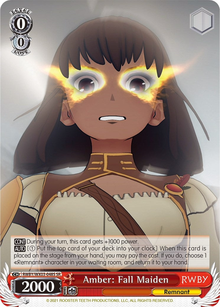 Amber: Fall Maiden (SR) (3048) [RWBY/WX03] - Weiss Schwarz Single