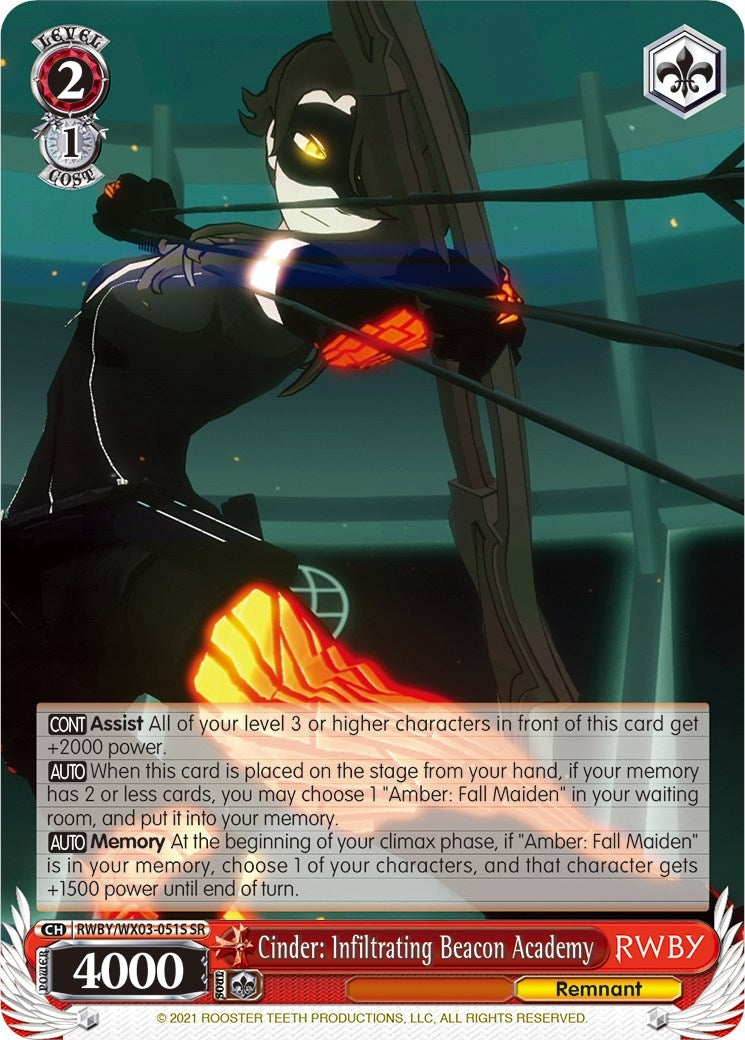 Cinder: Infiltrating Beacon Academy (SR) (3051) [RWBY/WX03] - Weiss Schwarz Single