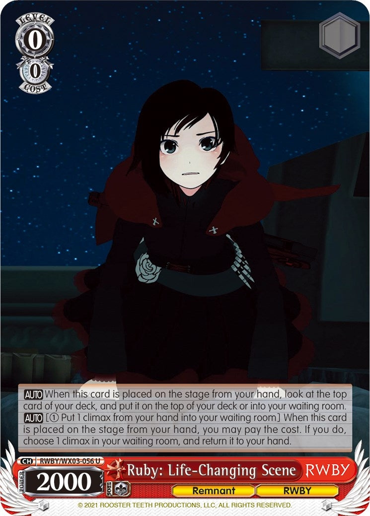 Ruby: Life-Changing Scene (3056) [RWBY/WX03] - Weiss Schwarz Single