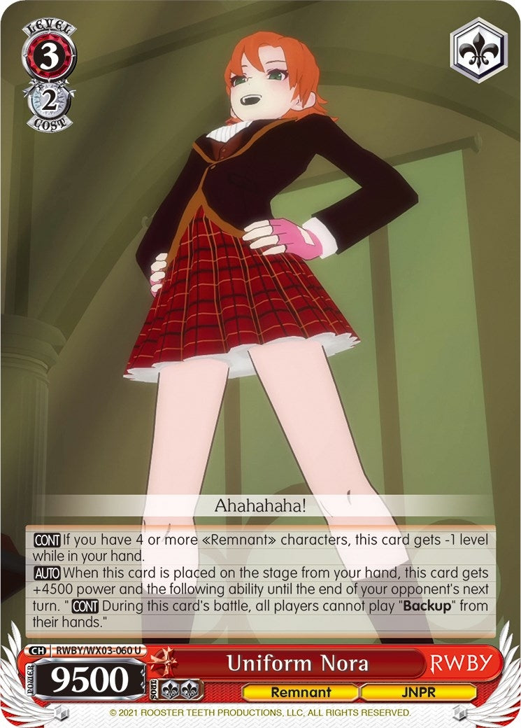Uniform Nora (3060) [RWBY/WX03] - Weiss Schwarz Single