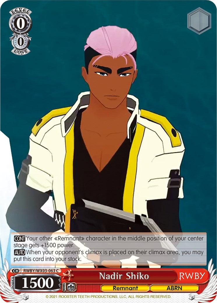 Nadir Shiko (3063) [RWBY/WX03] - Weiss Schwarz Single