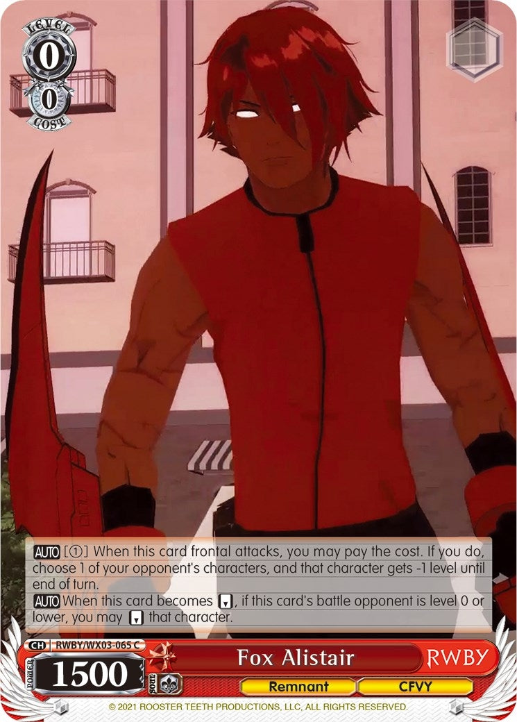Fox Alistair (3065) [RWBY/WX03] - Weiss Schwarz Single