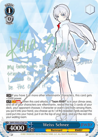 Weiss Schnee (SP) (3076) [RWBY/WX03] - Weiss Schwarz Single