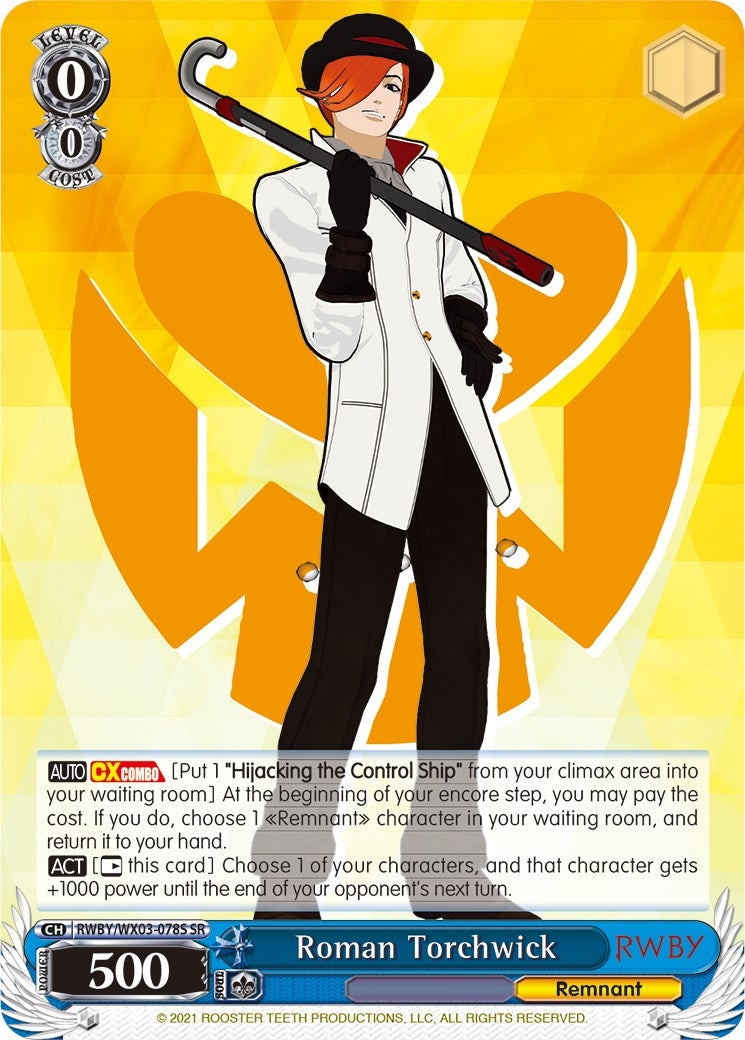 Roman Torchwick (SR) (3078) [RWBY/WX03] - Weiss Schwarz Single