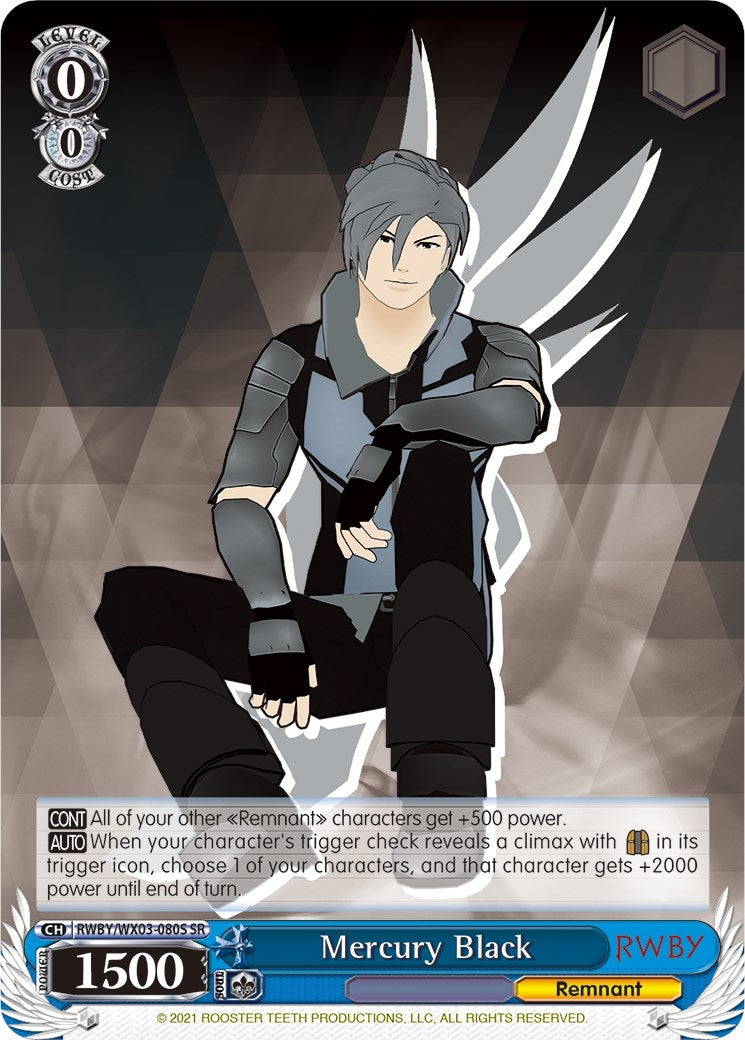 Mercury Black (SR) (3080) [RWBY/WX03] - Weiss Schwarz Single