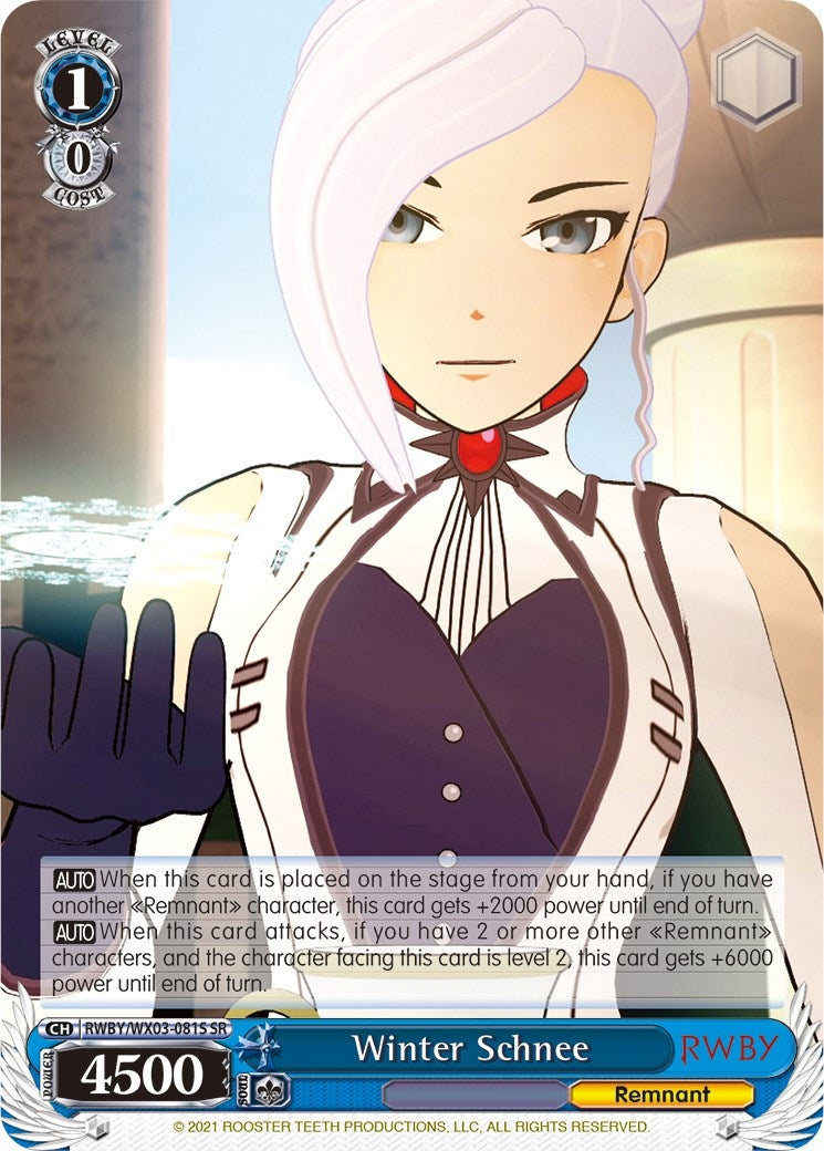 Winter Schnee (SR) (3081) [RWBY/WX03] - Weiss Schwarz Single