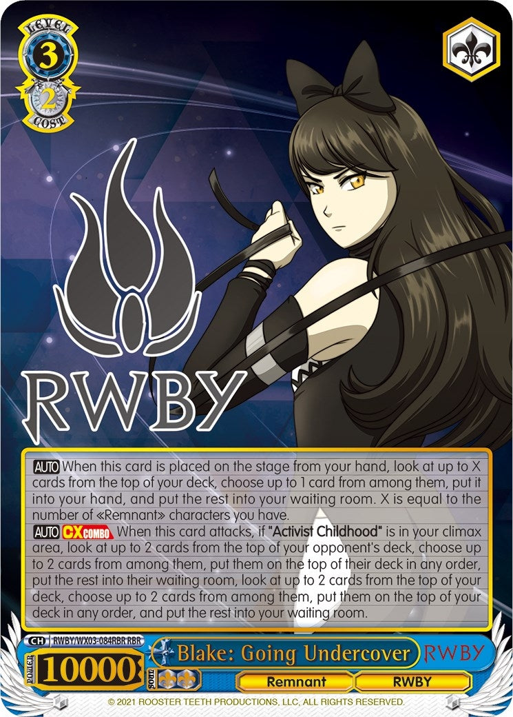Blake: Going Undercover (RBR) (3084) [RWBY/WX03] - Weiss Schwarz Single