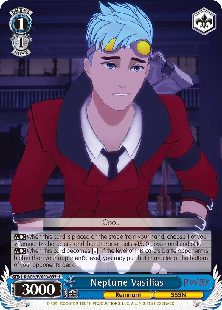Neptune Vasilias (3087) [RWBY/WX03] - Weiss Schwarz Single