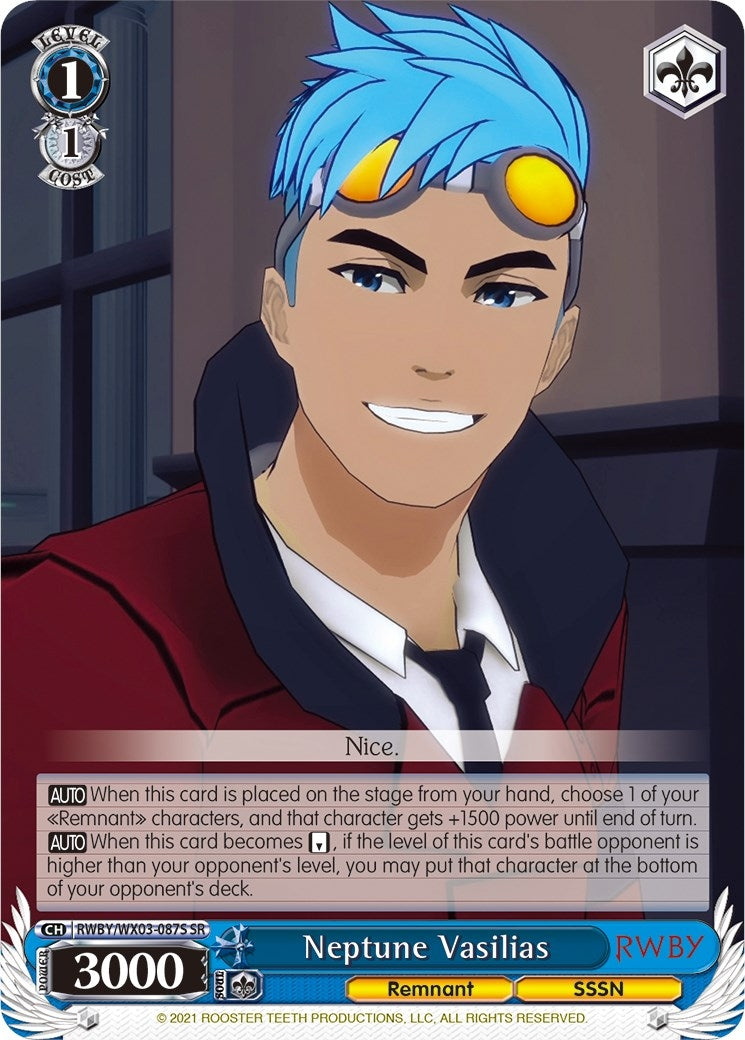 Neptune Vasilias (SR) (3087) [RWBY/WX03] - Weiss Schwarz Single