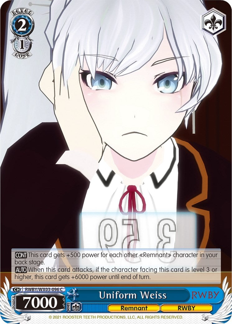 Uniform Weiss (3096) [RWBY/WX03] - Weiss Schwarz Single
