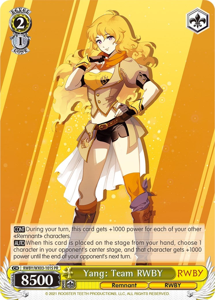Yang: Team RWBY (Alternate Art) (3101) [RWBY/WX03] - Weiss Schwarz Single