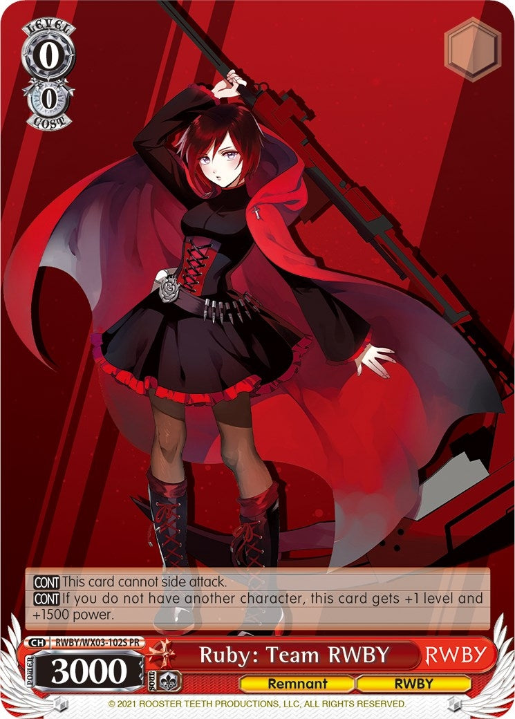 Ruby: Team RWBY (Alternate Art) (3102) [RWBY/WX03] - Weiss Schwarz Single