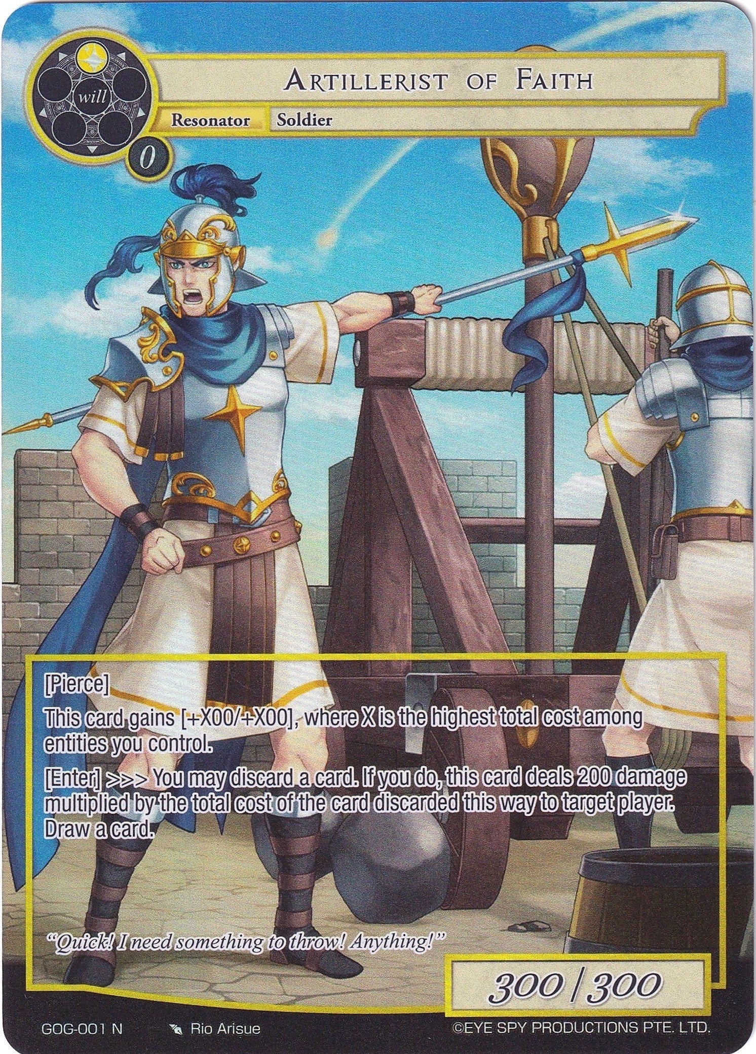 Artillerist of Faith (Full Art) (1) [GOG] - Force of Will Single