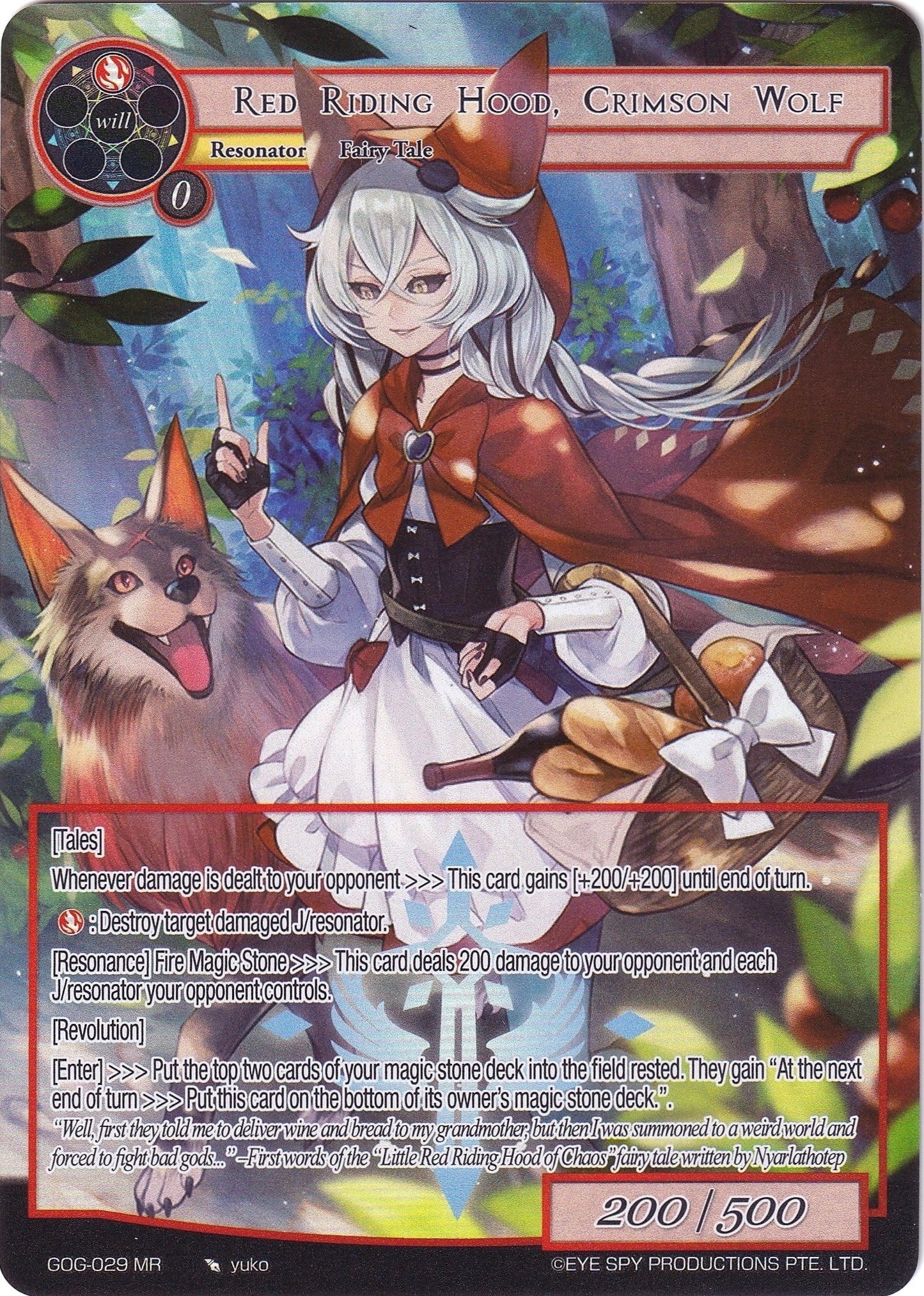 Red Riding Hood Crimson Wolf (Full Art) (29) [GOG] - Force of Will Single
