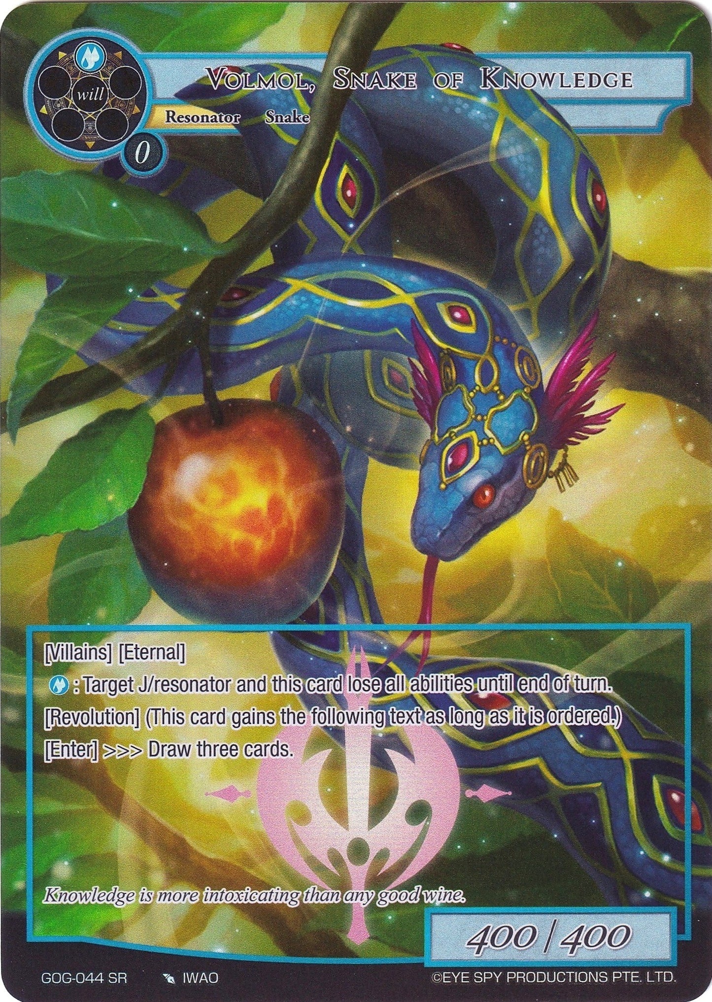 Volmol Snake of Knowledge (Full Art) (44) [GOG] - Force of Will Single