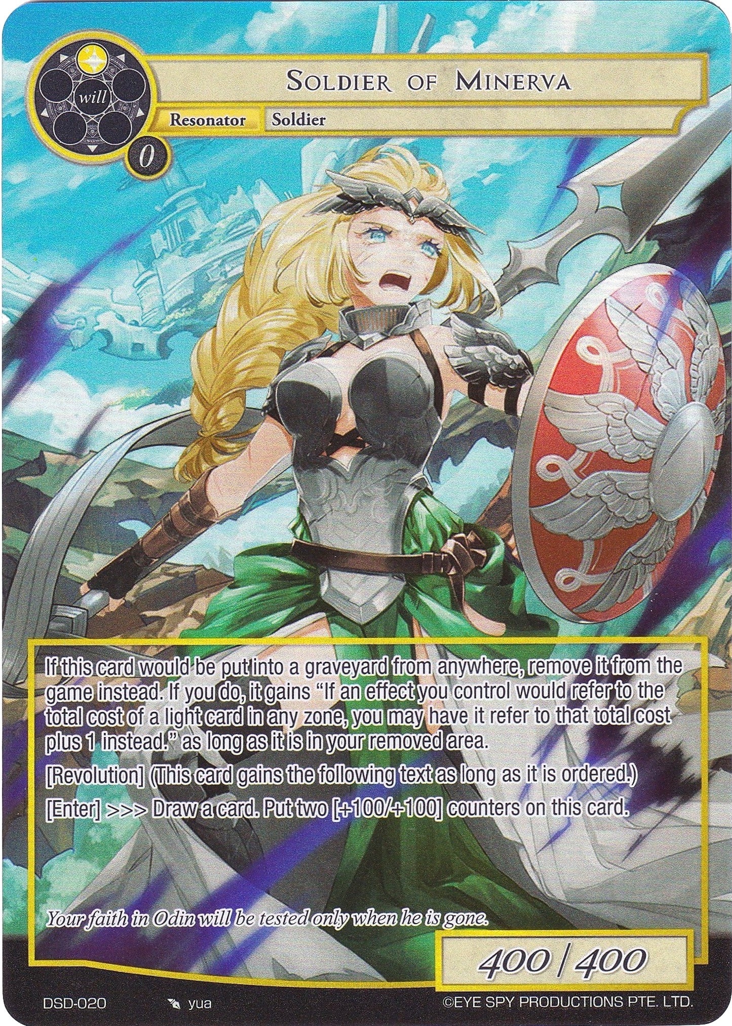 Soldier of Minerva (Full Art) (20) - Force of Will Single