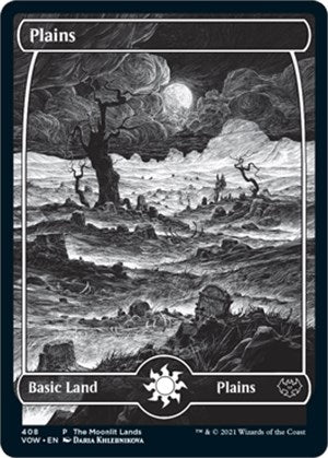 Plains (Moonlit Land) (Foil Etched) (408) [WPN] - MTG Single