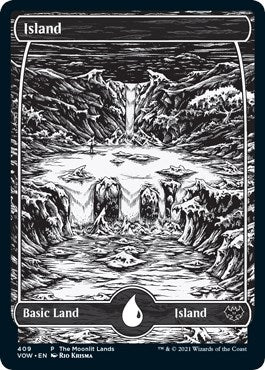 Island (Moonlit Land) (Foil Etched) (409) [WPN] - MTG Single