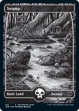Swamp (Moonlit Land) (Foil Etched) (410) [WPN] - MTG Single