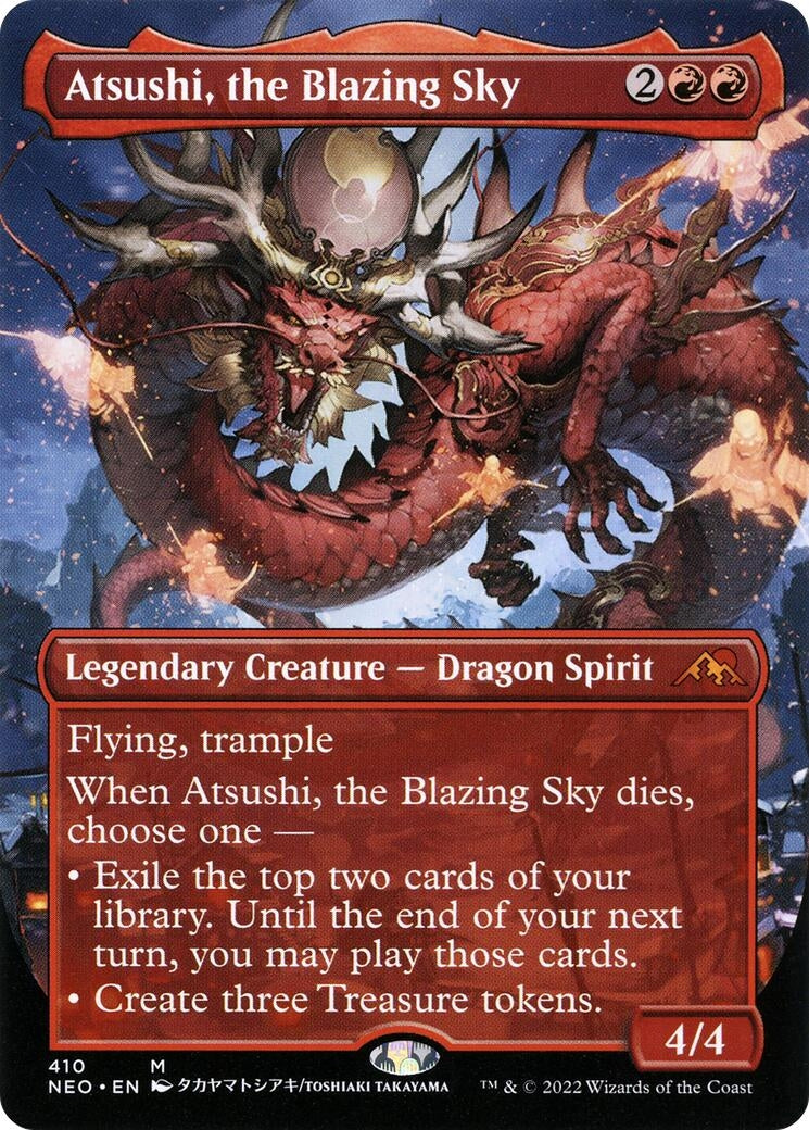 Atsushi the Blazing Sky (Borderless) (410) [NEO] - MTG Single