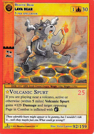 Lava Bear (92) (CN2E) - MetaZoo Single