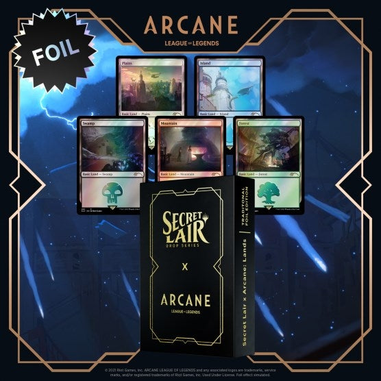 Secret Lair Drop: Secret Lair x Arcane: Lands - Traditional Foil Edition [SLD] - MTG Sealed