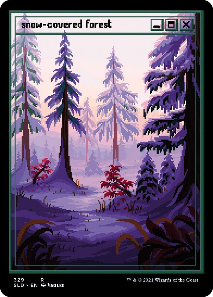 Snow-Covered Forest (PixelSnowLands.jpg) (329) [SLD] - MTG Single