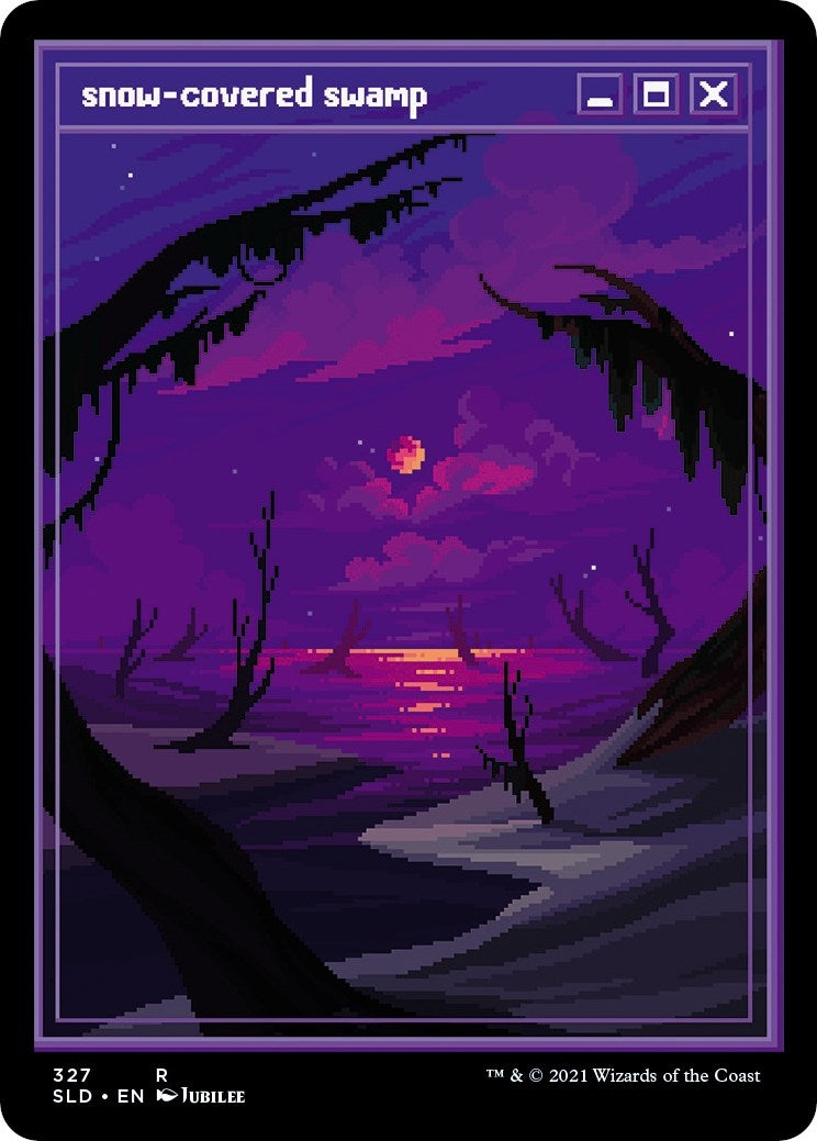 Snow-Covered Swamp (PixelSnowLands.jpg) (327) [SLD] - MTG Single