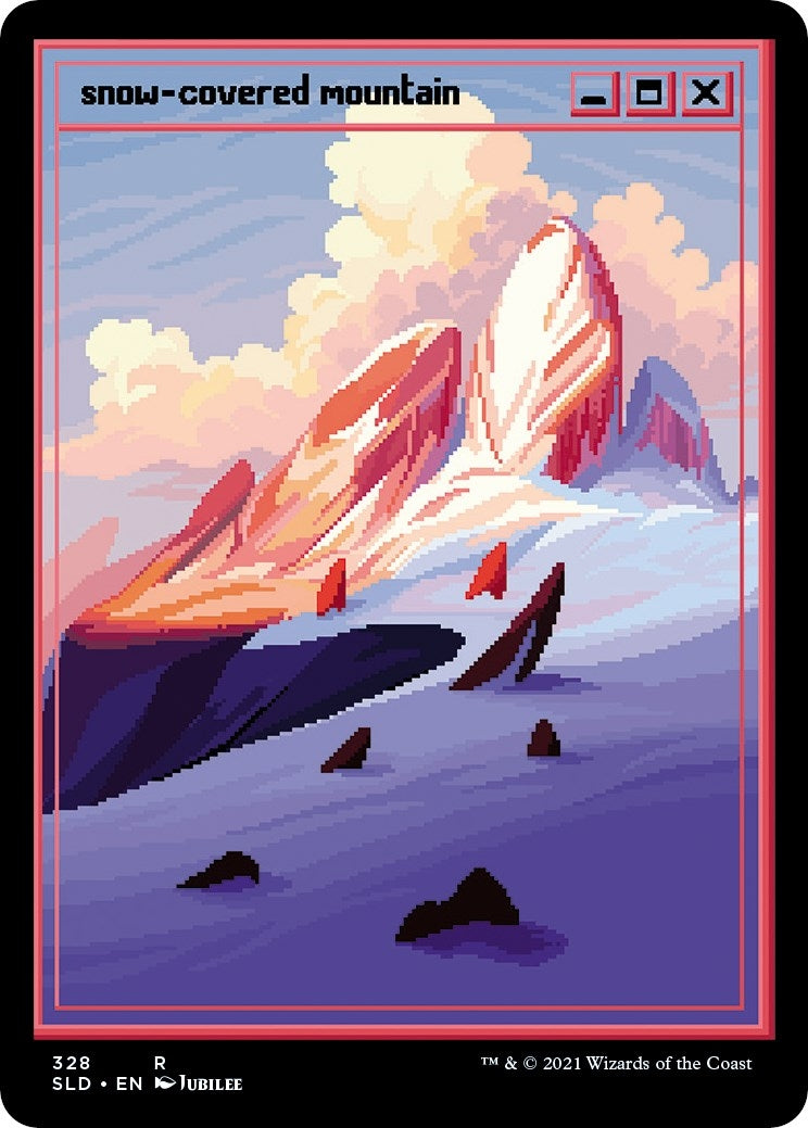 Snow-Covered Mountain (PixelSnowLands.jpg) (328) [SLD] - MTG Single