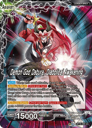 Dabura // Demon God Dabura, Diabolical Awakening (BT16-098) (Realm of the Gods)