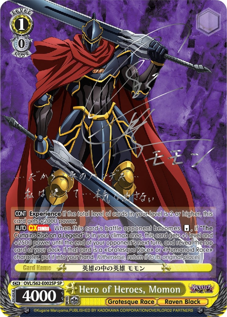 Hero of Heroes Momon (SP) (Silver Signature) (62002) [OVL/S62] - Weiss Schwarz Single