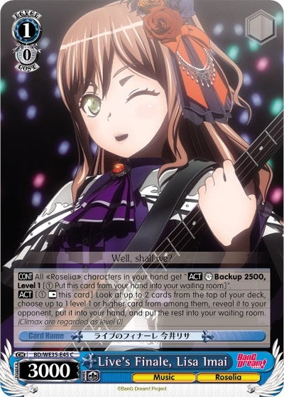 Live’s Finale Lisa Imai (3545) [BD/WE35] - Weiss Schwarz Single