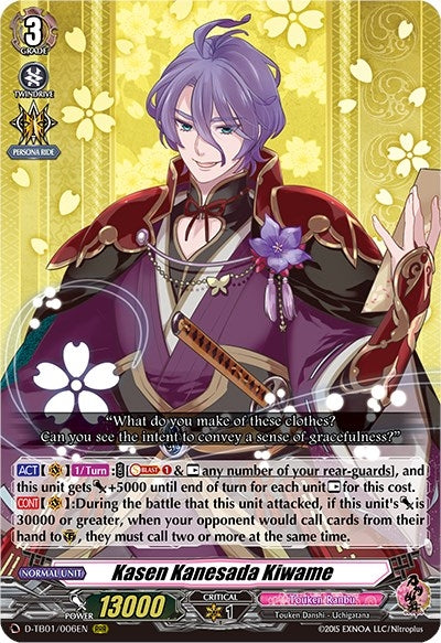 Kasen Kanesada Kiwame (1006) [D-TB01] - Cardfight Vanguard Single
