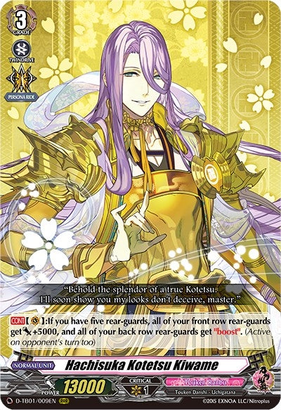 Hachisuka Kotetsu Kiwame (1009) [D-TB01] - Cardfight Vanguard Single